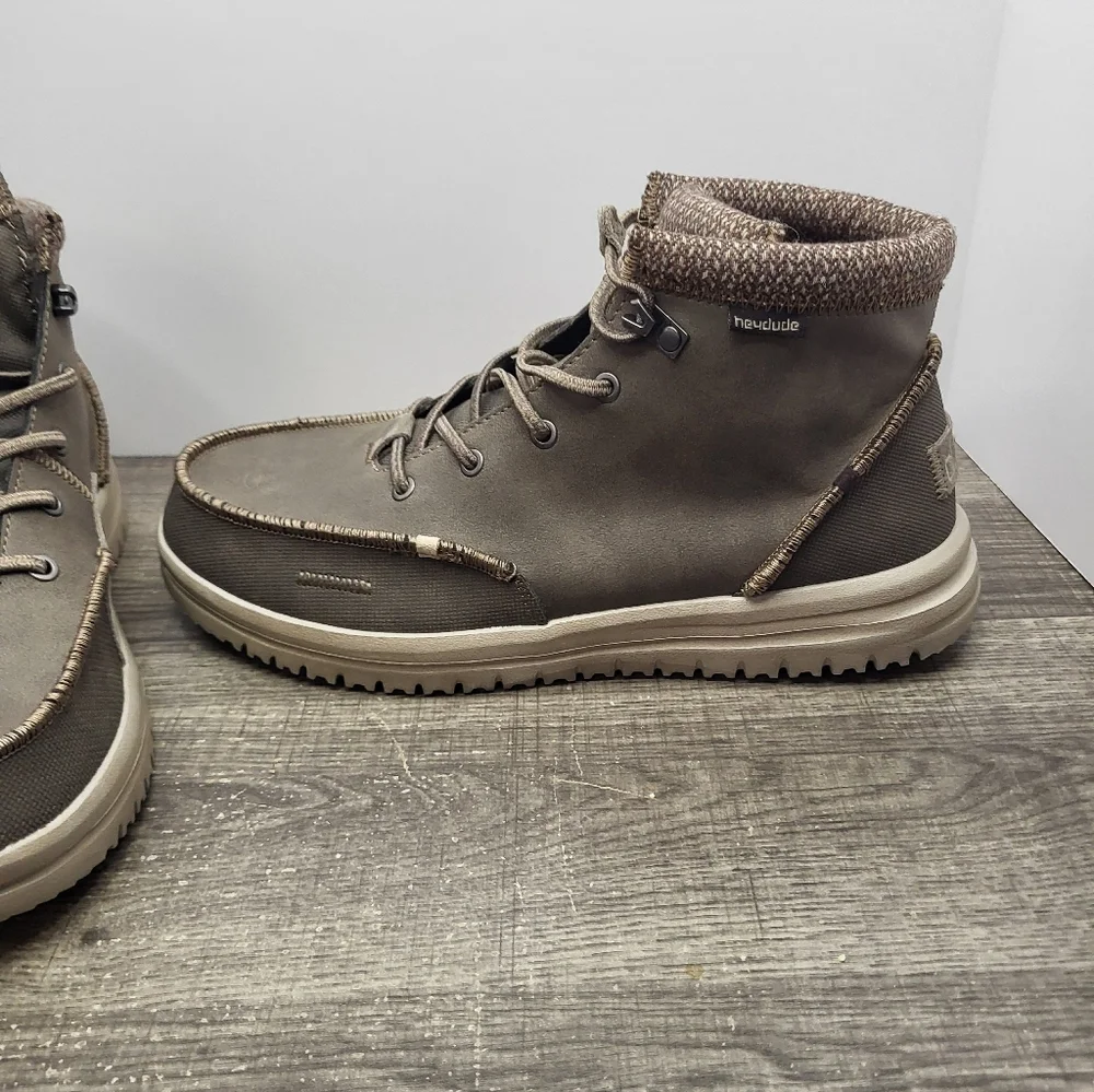 Hey Dude Bradley Chocolate Leather Ankle Lace Up Boots Mens Size 15 New
